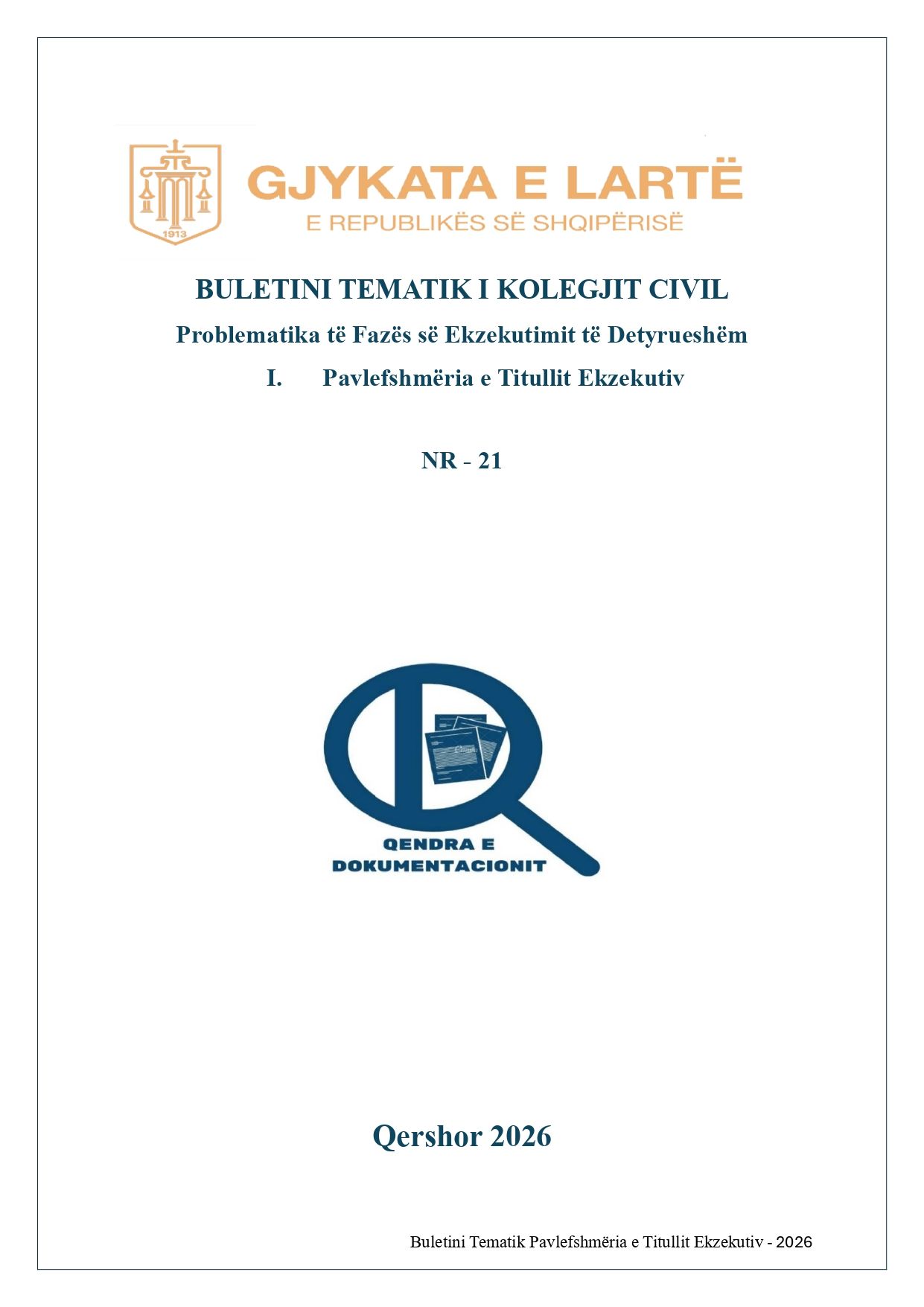 Buletini tematik Pavlefshmeria e Titullit Ekzekutiv